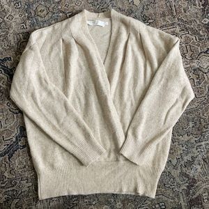 Astr the label faux wrap sweater size medium cream